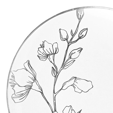 Smarty Had A Party 7.5" White w/Silver Antique Floral Round Dispos. Plastic Appetizer/Salad Plates (120 Plates), 120PK 927WHS-CASE
